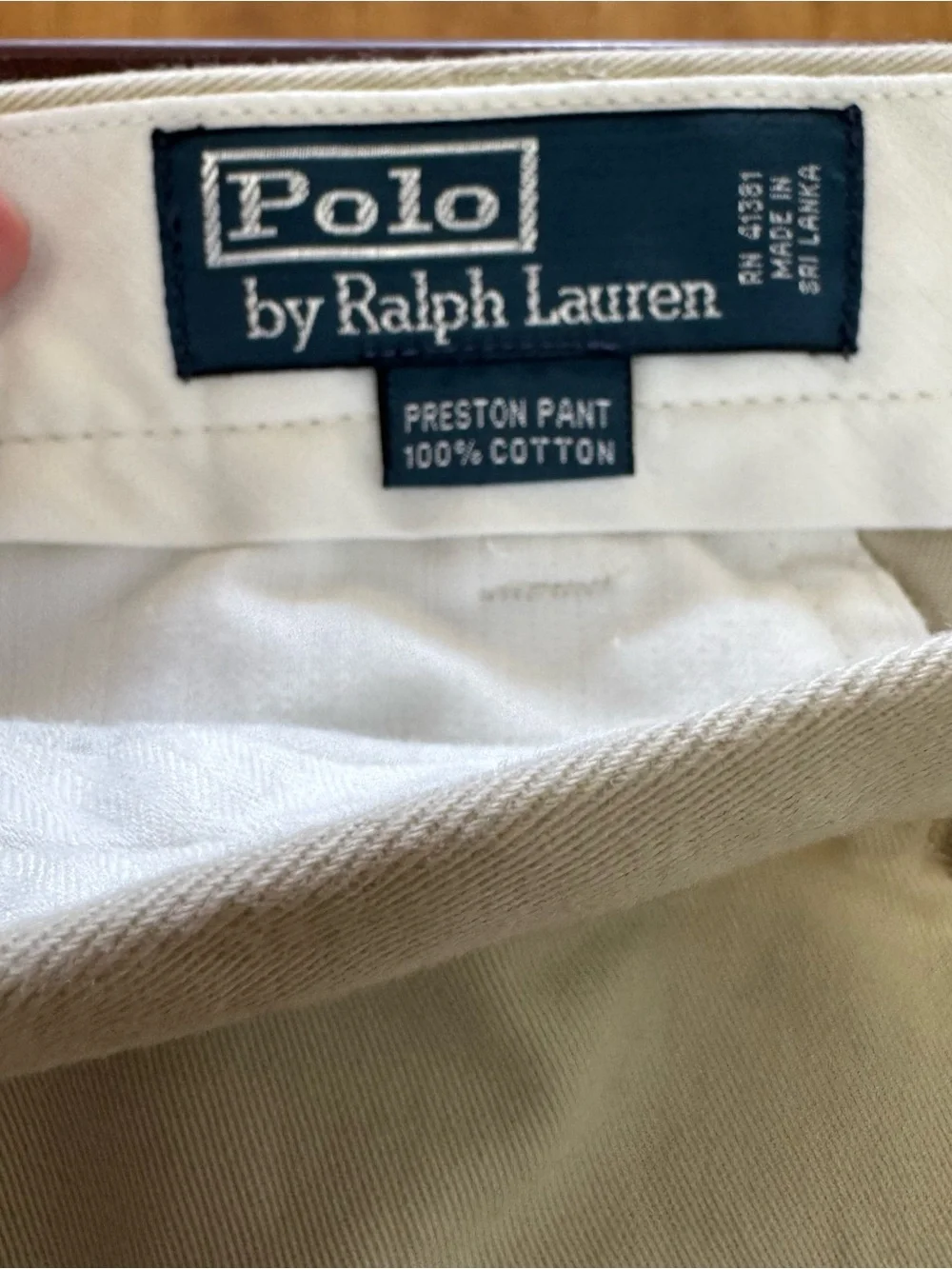 Polo Ralph Lauren Preston Khaki Pants 40x32 Vintage Straight Chinos